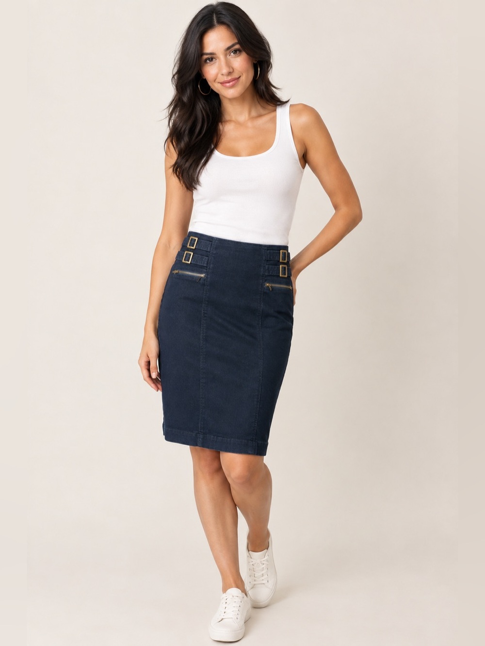 Vintage Worthington Navy Pencil Skirt